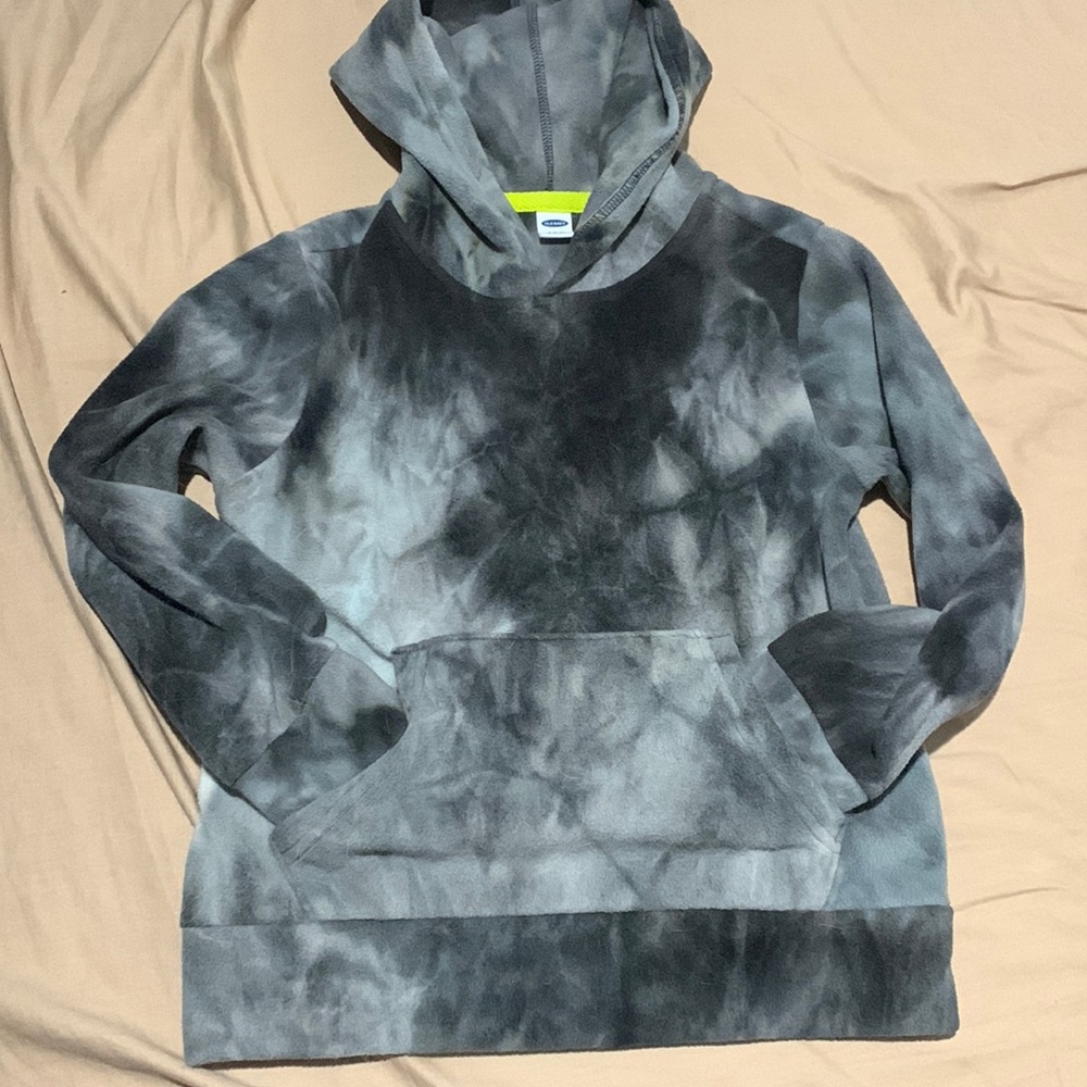 Kids Old Navy Fleece Grey TieDye Pullover Hoodie Size 6/7 Never Worn